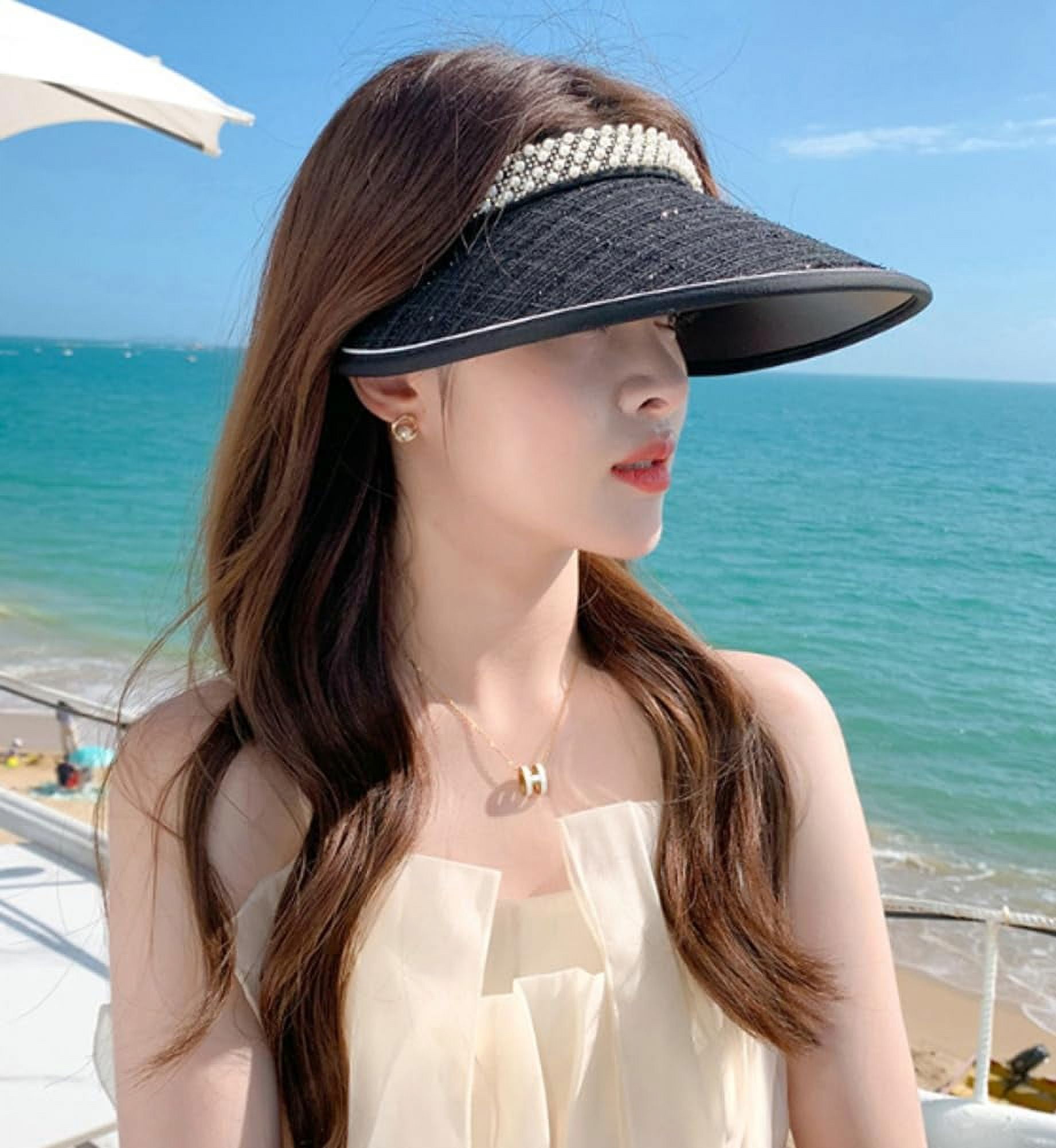 Wide Brim Sun Visor Hats with Clip On - UPF 50 for Sports Travel Women main image 4