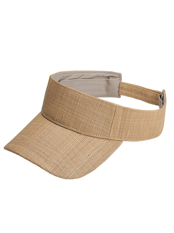 Visor - Raffia Straw W / Velcro Adjustable - HT-8403NT