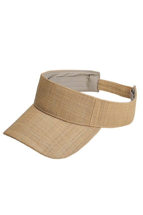 Visor - Raffia Straw W / Velcro Adjustable - HT-8403NT