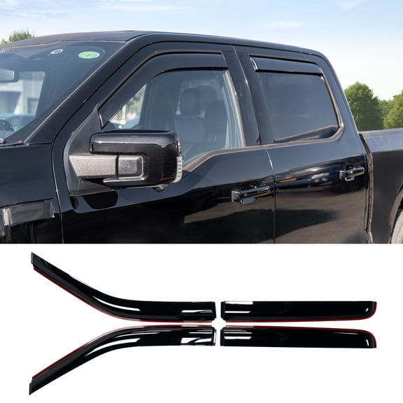 Bomely Visor Rain Guards 2022-2025 Ford Maverick Front and Rear in-Channel Wind Deflectors Weather Shield 2024 Maverick 4PCS Accessories