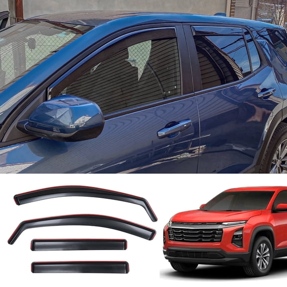 Visor Rain Guards Compatible with 2025 2026 Chevrolet Equinox (Not for EV) Front and Rear in-Channel Window Visors Wind Deflectors Weather Shield for Chevy Equinox 4PCS Accessories