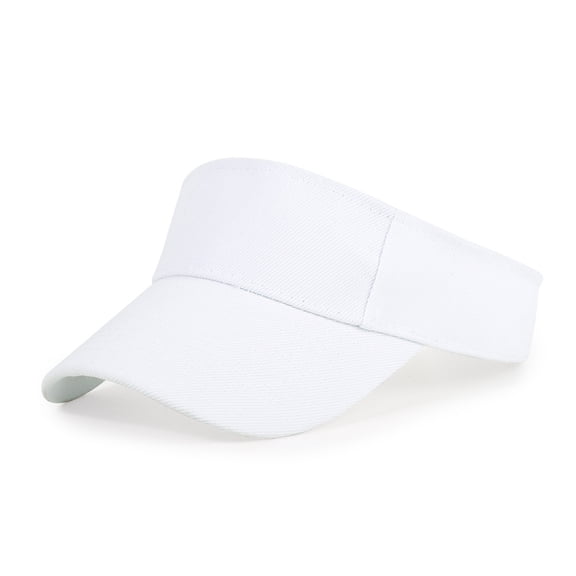 Visor Sun Hat Adjustable Girls High Ponytail Tennis Hat Sports Boys Running Golf Visor Cap White One Size