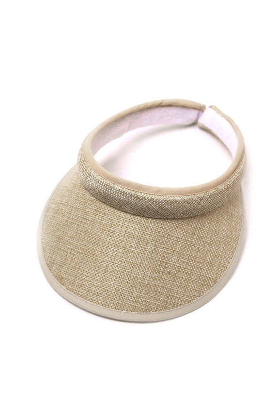 Visor Sun Hat, Open Top Outdoor Sun Visor for Women, Adjustable UV Protection Hat for Travel, Beach, Summer Activities, and Easy Foldable Design-Khaki