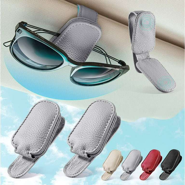 Visor Sunglass Holder for Car 2 Pack, Car Sunglass Holder Clip for Multiple  Glasses, Car Accessories Strong Magnetic Sunglass Holder for Car Visor