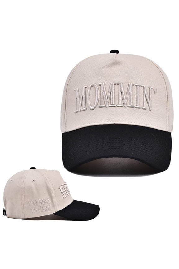 Visors AURORADY Women’S Mommin Trucker Hat – Retro Two Tone Ponytail Baseball Cap Embroidered Adjustable Hat Great Present for Mom & Women, Unisex Sun Hat Black