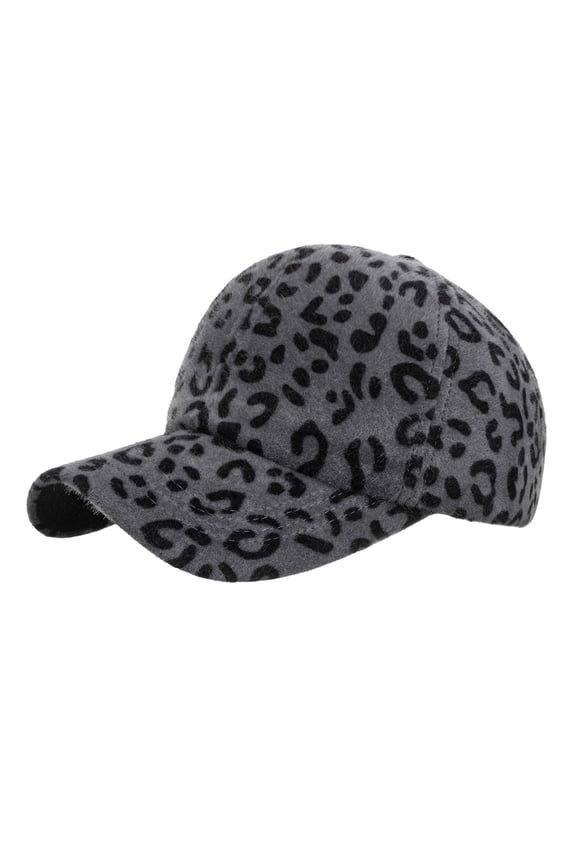 Visors Hat for Autumn and Winter Leopard Print Baseball Cap Sun Shield with Cozy and Design Gray