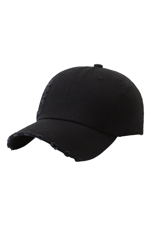 Visors Hat for Couples Casual Washed -School Sun Protector Soft Top Smooth Baseball Cap for Everyday Wear Black