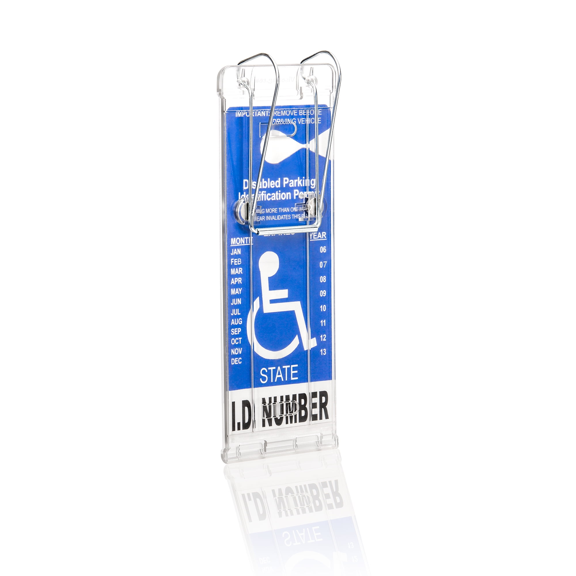 Visortag Vertical by JL Safety - Novel Way to Protect, Display & Fold Away  your Handicap Tag. Hard Plastic Protects & Preserves your Parking Permit  Hang Tag 