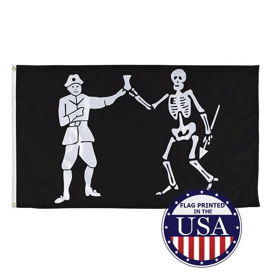 Vispronet 3ft x 5ft Captain Bart Roberts Jolly Roger Pirate Flag, Outdoor