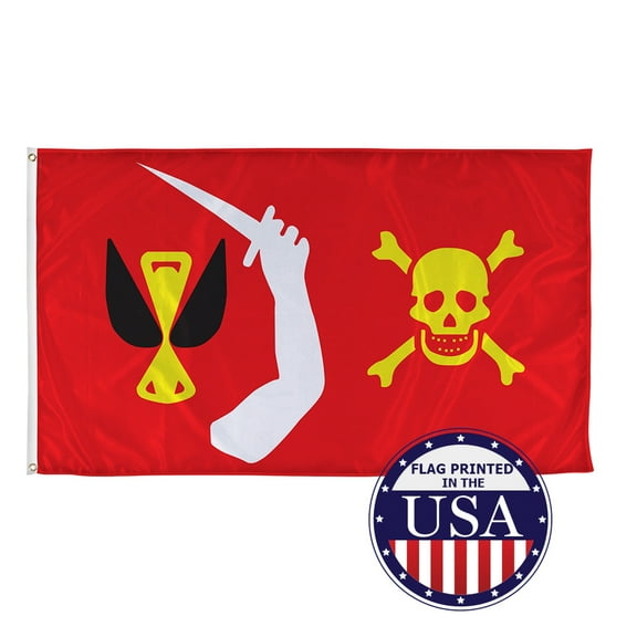 Vispronet 3ft x 5ft Captain Chris Moody Jolly Roger Pirate Flag, Outdoor