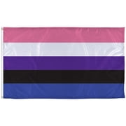 Vispronet 3ft x 5ft Genderfluid Flag, Indoor and Outdoor Pride Flag