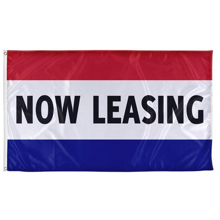 Vispronet 3ft x 5ft Now Leasing Flag – Knitted Polyester Business Banner, Flag Only