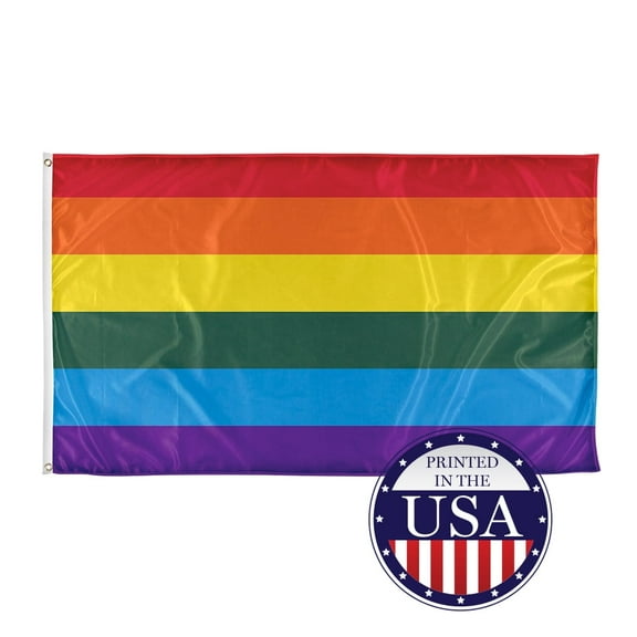 Vispronet 3ft x 5ft Rainbow Flag, Gay Pride Flag, Knitted Polyester