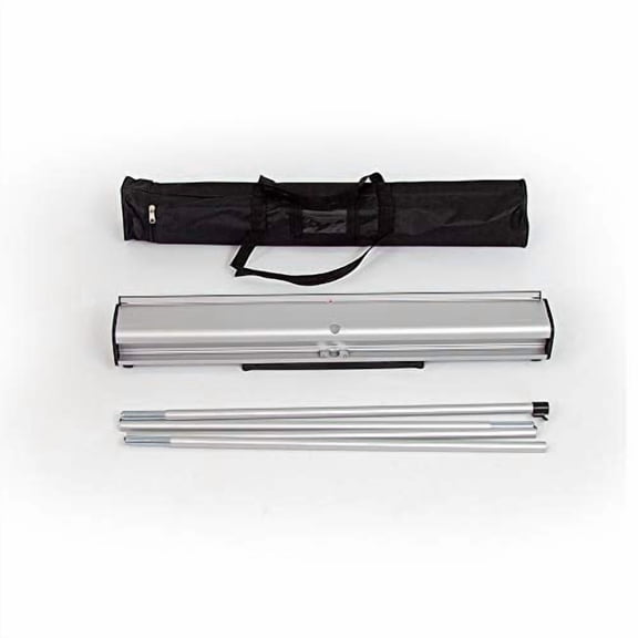 Vispronet 47in Roll Up Basic 4.0ft x 6.9ft x 0.9ft Retractable Banner Stand - Includes a Sturdy Aluminum Base and a Padded Black Polyester Bag Hardware Only, Print Not Included