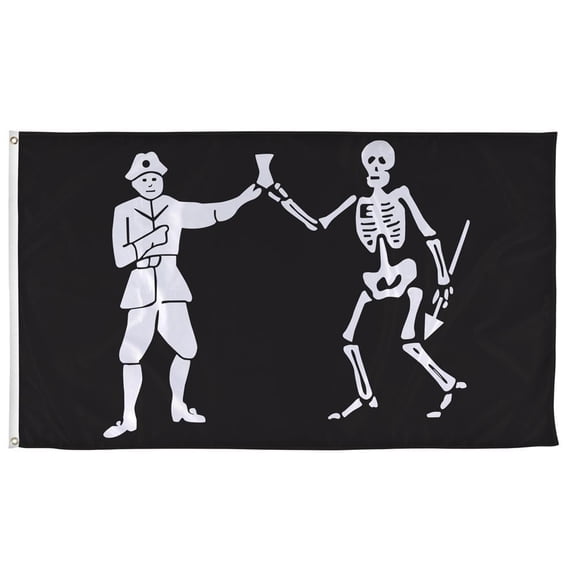 Vispronet 5ft x 8ft Jolly Roger Pirate Flag Bart Roberts, Indoor, Outdoor
