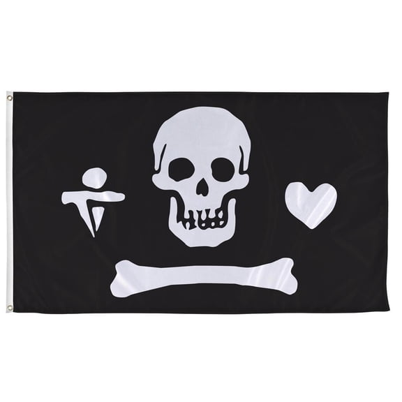 Vispronet 5ft x 8ft Stede Bonnet Pirate Flag, Jolly Roger Flag, Flag Only