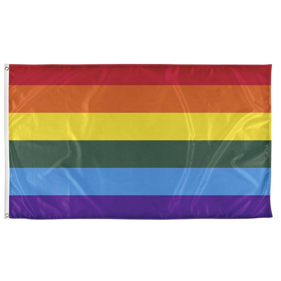 Vispronet 5ft x 8ft Rainbow Flag, Gay Pride Flag, Knitted Polyester