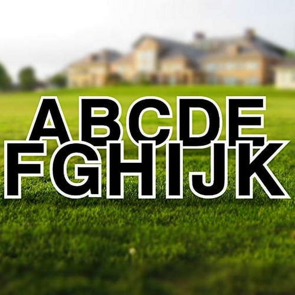 Vispronet Alphabet Yard Letter Sign Set – Includes All Letters – 26pcs Total – Includes One of Each Letter in Alphabet A-Z – Weather-Resistant Corrugated Plastic (Black)