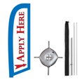 thumbnail image 1 of Vispronet Apply Here- Small Feather Flag with Cross Base and Weight Bag – Assembled Flag Pole Kit Stands 8.2ft Tall – Great for Businesses, Storefronts, Job Fairs, and Festivals – Printed in The USA…, 1 of 2