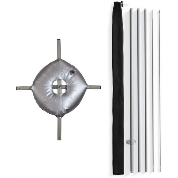 Vispronet Basic Extra Large Feather Flag Pole Set, 5 Poles, 1 Cross Base, 2.8ft x 14.8ft Flags