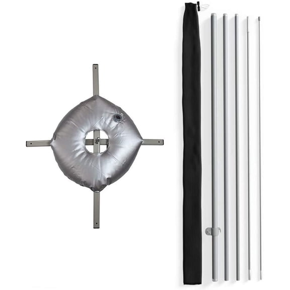 Vispronet Basic Extra Large Feather Flag Pole Set, 5 Poles, 1 Cross Base, 2.8ft x 14.8ft Flags
