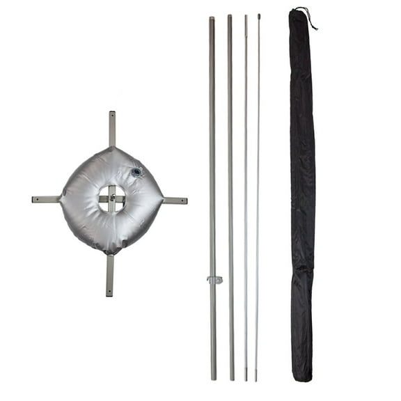 Vispronet Basic Large Feather Flag Pole Set, 4 Poles, 1 Cross Base, Fits 2.6ft x 11.2ft Flags