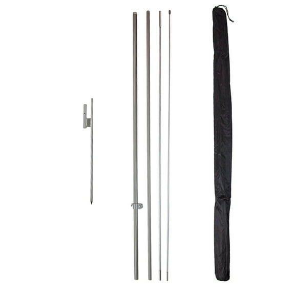 Vispronet Basic Large Feather Flag Pole Set, 4 Poles, 1 Ground Stake, Fits 2.6ft x 11.2ft Flags