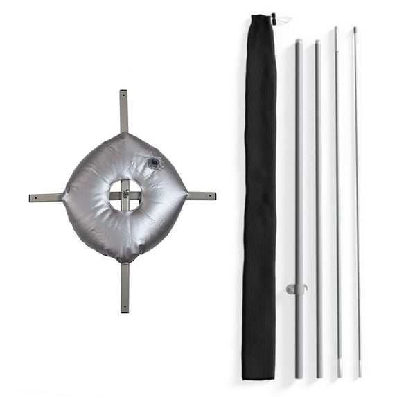 Vispronet Basic Medium Feather Flag Pole Set, 4 Poles, 1 Cross Base, Fits 2.0ft x 8.5ft Flags