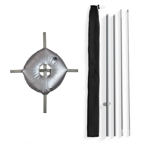 Vispronet Basic Medium Feather Flag Pole Set, 4 Poles, 1 Cross Base, Fits 2.0ft x 8.5ft Flags