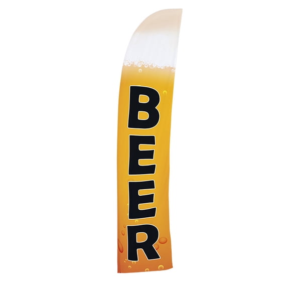 Vispronet Beer Feather Flag, 2.6ft x 11.2ft, Flag Only