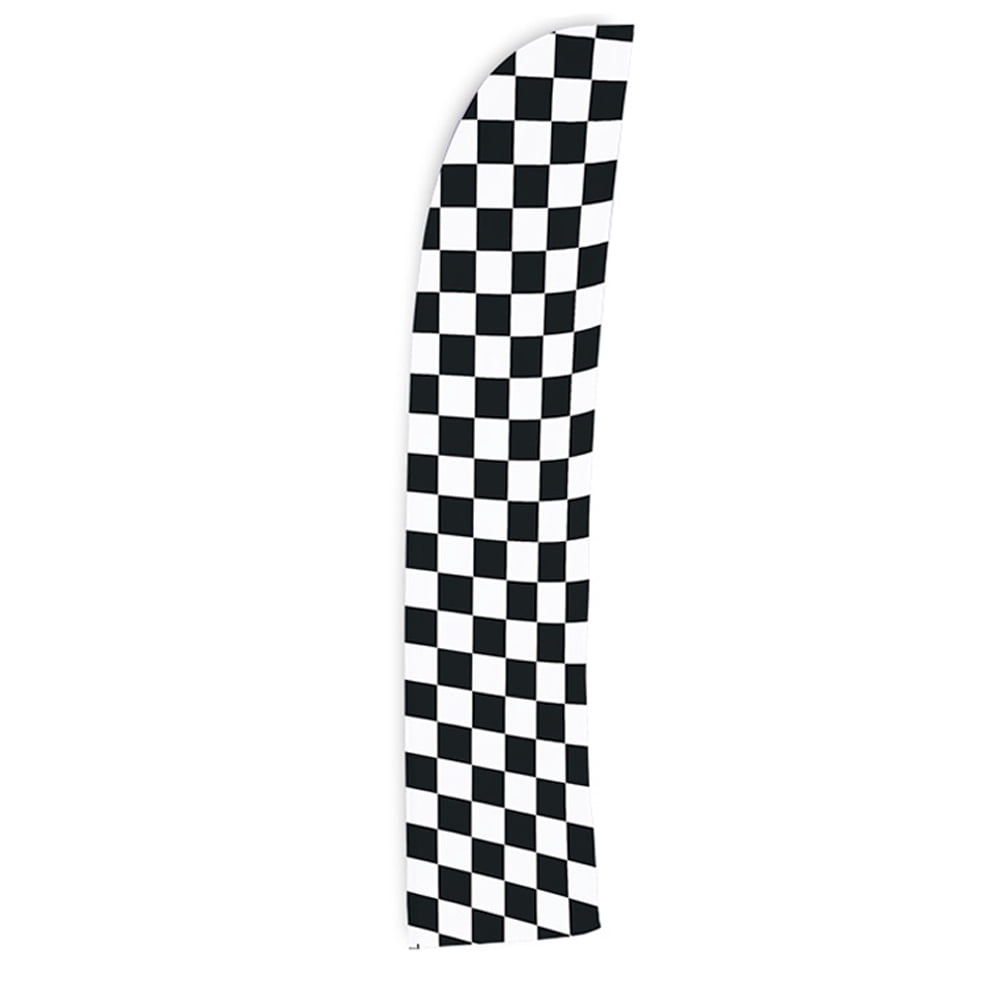 Vispronet Black and White Checkered Flag, 2.6ft x 11.2ft, Flag Only