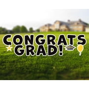 Vispronet Congrats Grad Yard Sign, 18in Yard Letters with Stakes, Bubble Font