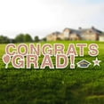 thumbnail image 1 of Vispronet Congrats Grad Yard Sign with Stakes – Each Letter is 18in Tall – Weather-Resistant Signs and Steel Stakes – Highschool and College Graduation Decorations (Faux Glitter Rose Gold), 1 of 7