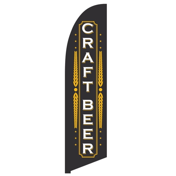 Vispronet Craft Beer Feather Flag, 2.6ft x 11.2ft, Flag Only