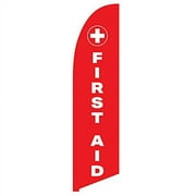 Vispronet First Aid Feather Flag   Great for Businesses, Stores, and Shops - Flag Only