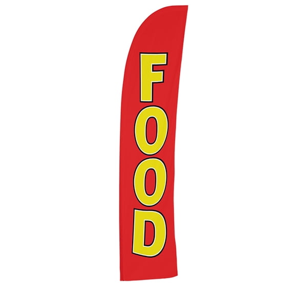 Vispronet Food Feather Flag, 2.6ft x 11.2ft, Flag Only