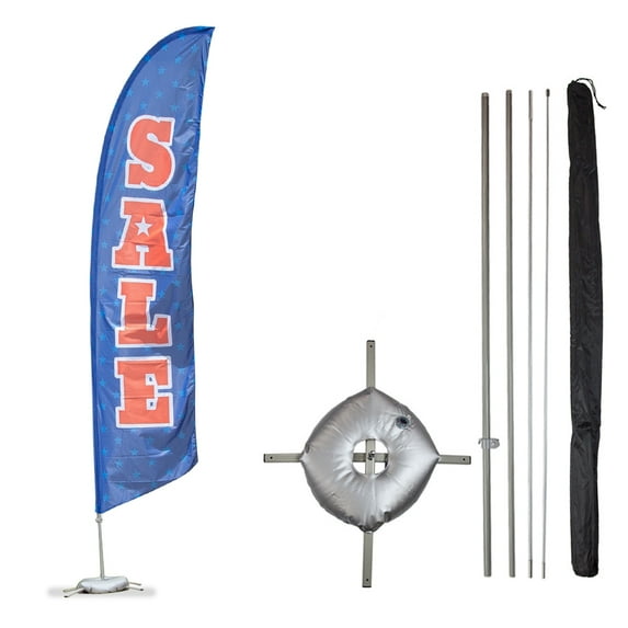 Vispronet For Sale Patriotic Feather Flag- Tear-Resistant Polyester- Outdoor Labor Day and Independence Day Decorations - 2.6ft x 11.2ft- Includes Cross Base for Outdoor Flag