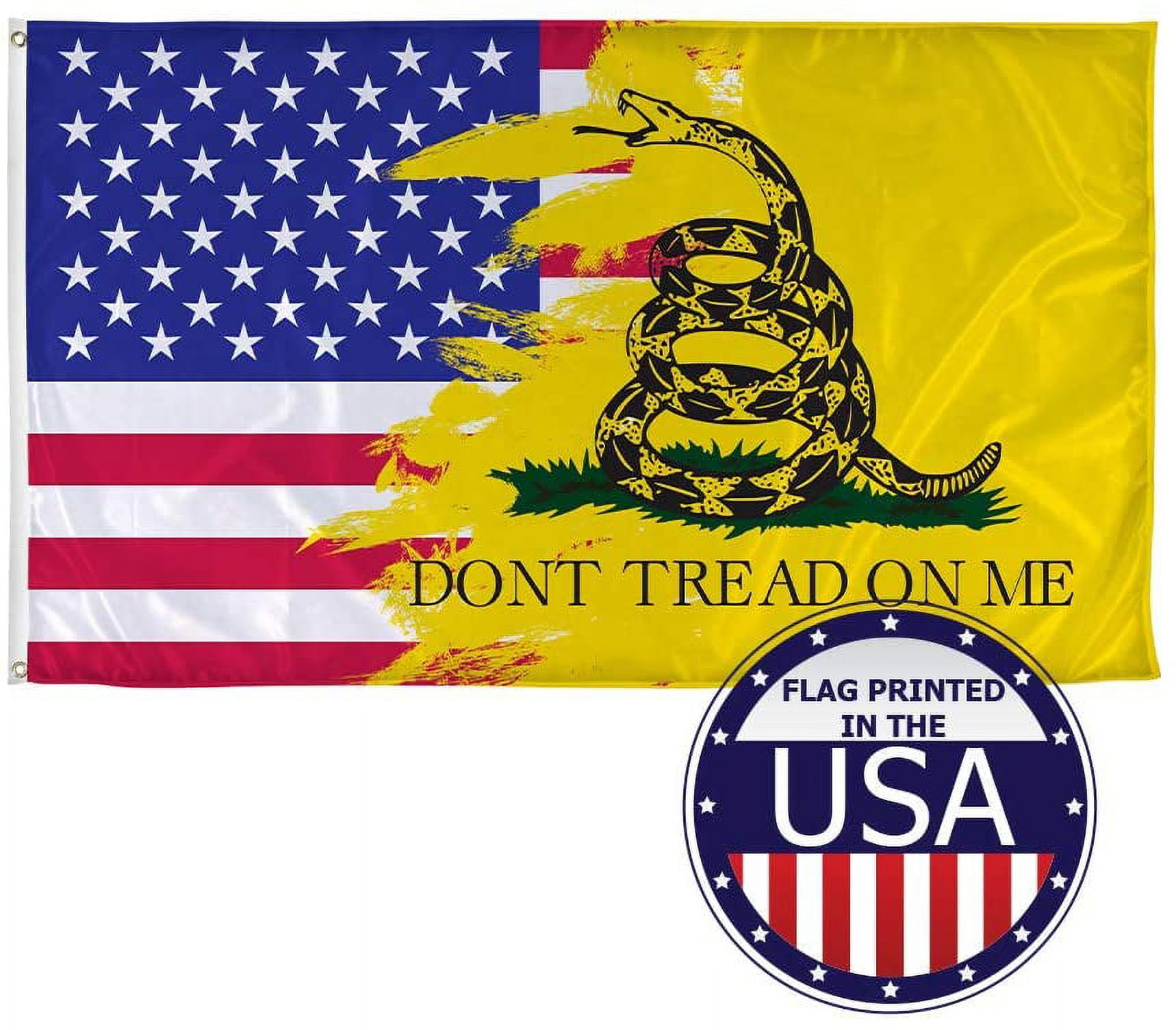 Vispronet Gadsden Flag – 3ft x 5ft American Flag and Gadsden Banner, Knitted Polyester, Flag Only
