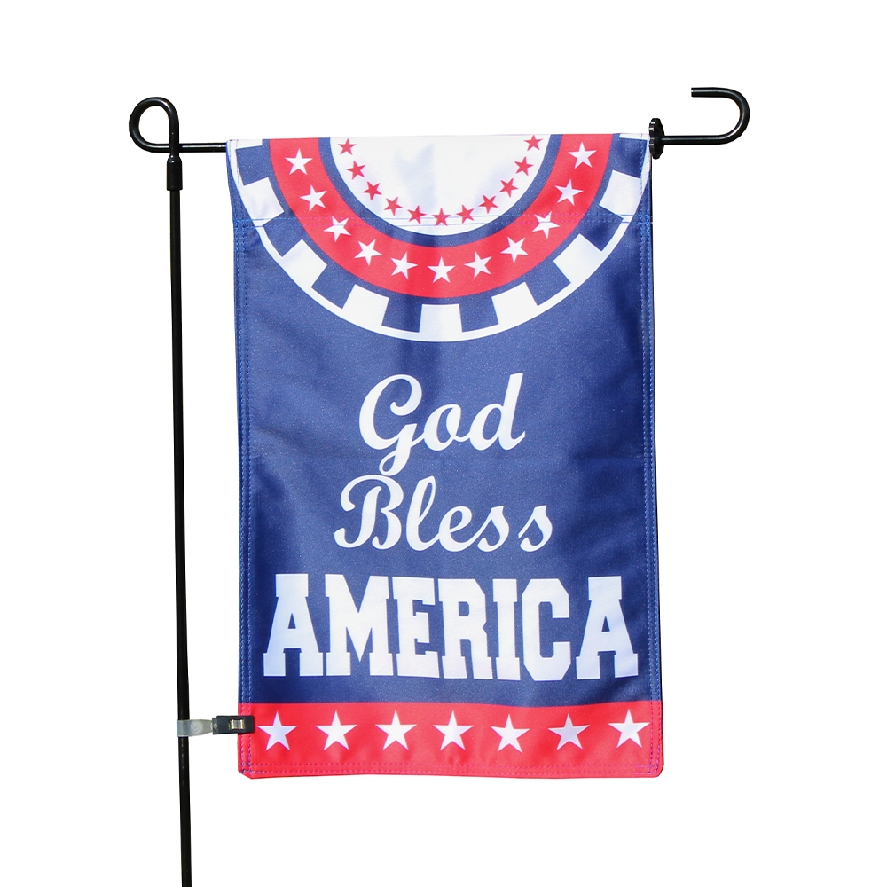 Vispronet God Bless America Garden Flag with 36in Flagpole, 12 x 18in - image 1 of 8