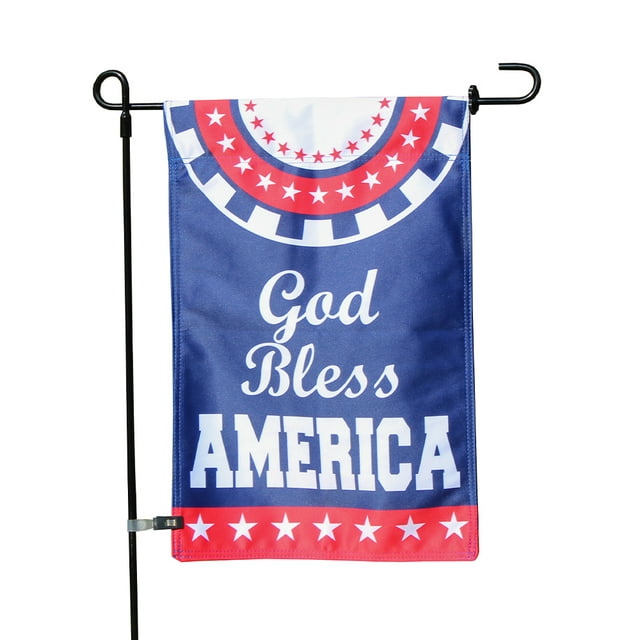Vispronet God Bless America Garden Flag with 36in Flagpole, 12 x 18in