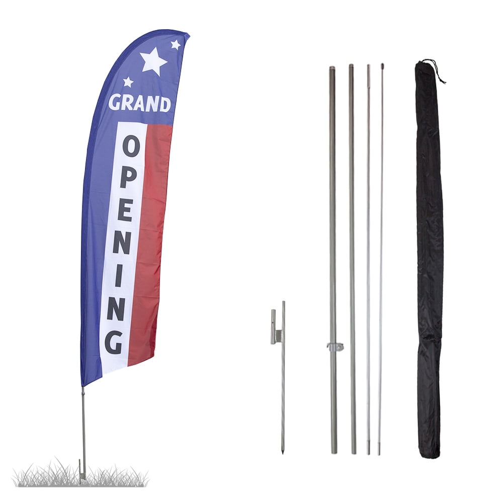 Grand Opening Patriotic Feather Flag Kit, 13.5ft, Ground