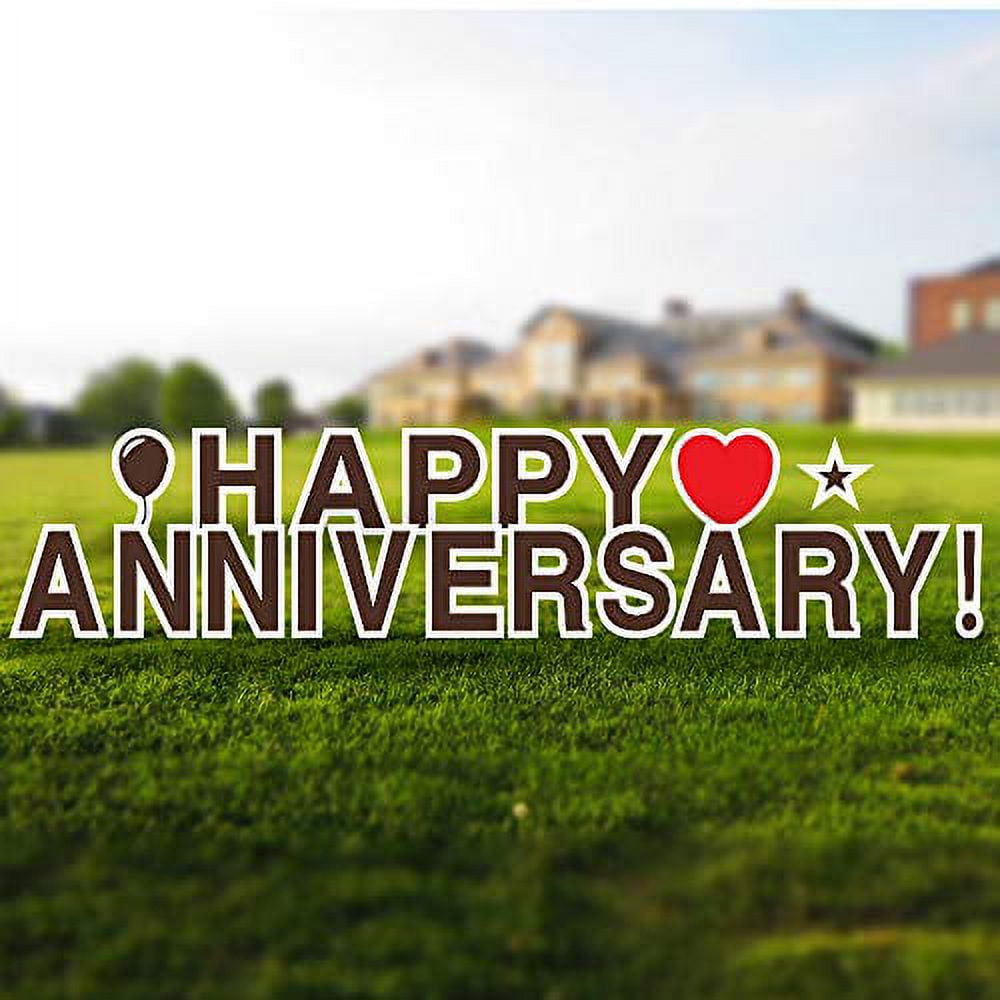 Vispronet Happy Anniversary Yard Signs with Stakes – Each Letter is ...