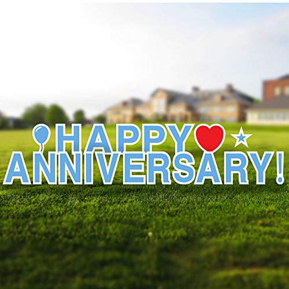Vispronet Happy Anniversary Yard Signs with Stakes – Each Letter is ...