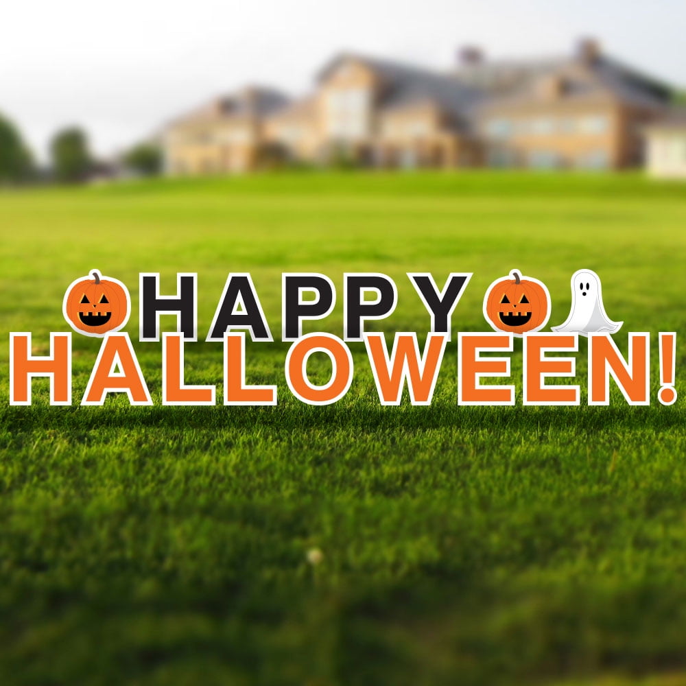 Vispronet Happy Halloween Sign, 18in Yard Letters with Stakes