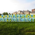 thumbnail image 1 of Vispronet Happy Retirement Yard Sign, 18in Sign, 4mm Corrugated Plastic Material (Faux Glitter Blue), 1 of 6