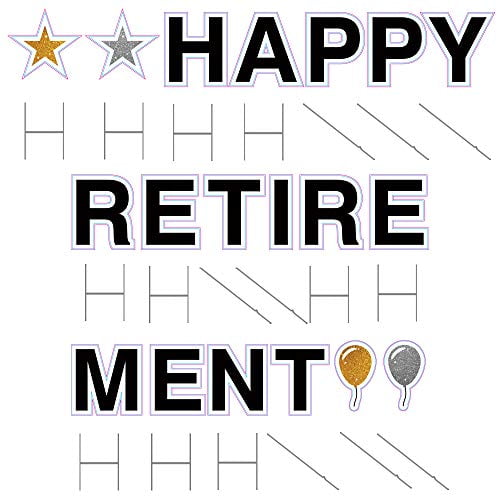 Happy Retirement Yard Signs with Stakes Easily Readable