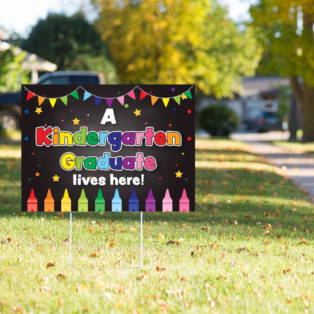 Vispronet Kindergarten Grad Yard Sign, 23in x 17in Sign with Steel ...