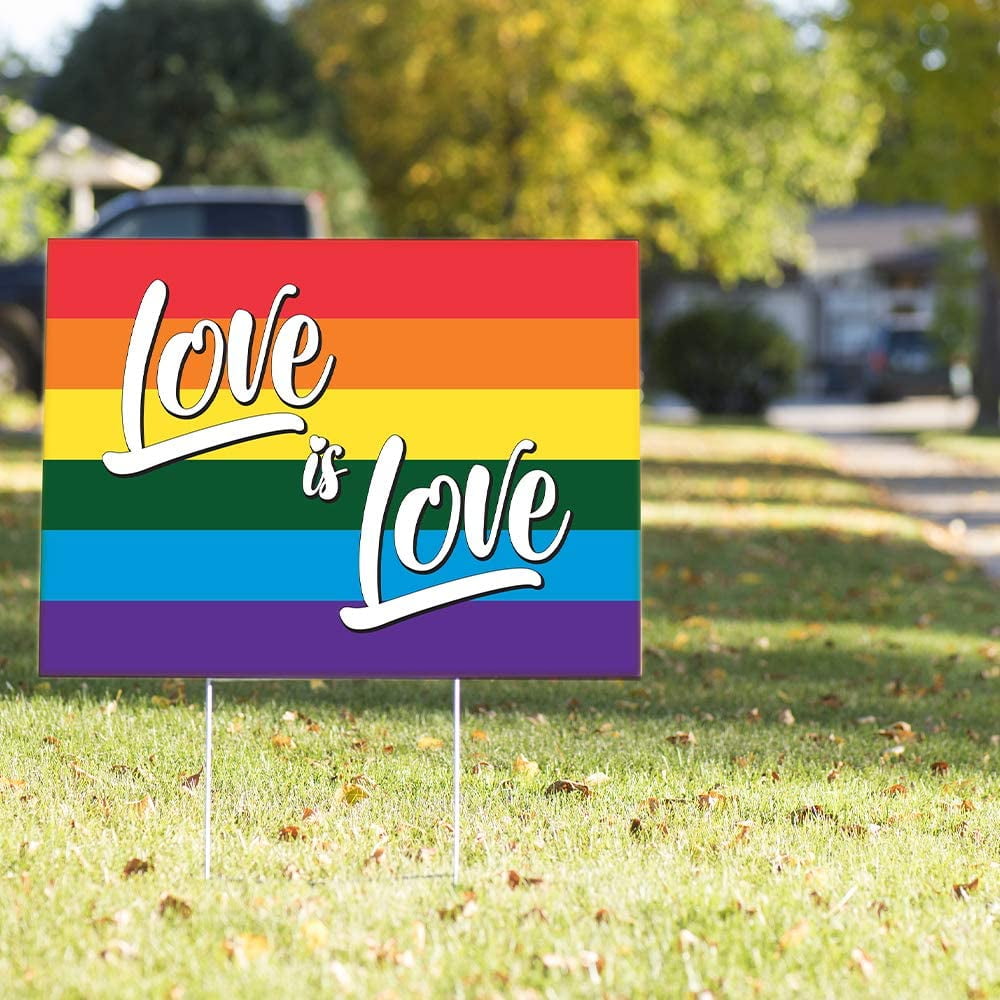 Vispronet Love is Love Sign, 23in x 17in Yard Sign with Steel Stakes ...