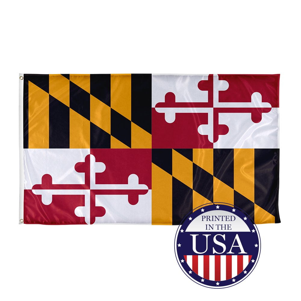 Vispronet Maryland Flag, 3ft x 5ft State Flags, Metal Grommets, Made in USA