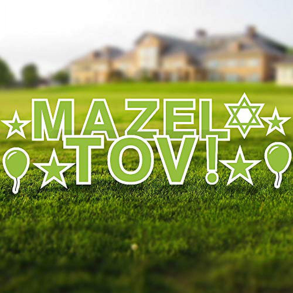 Vispronet Mazel Tov Yard Signs with Stakes – Each Letter is 18in Tall ...